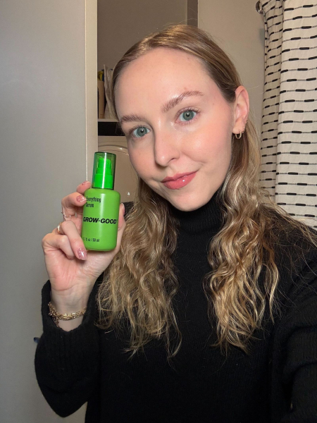 Blonde woman with wavy hair