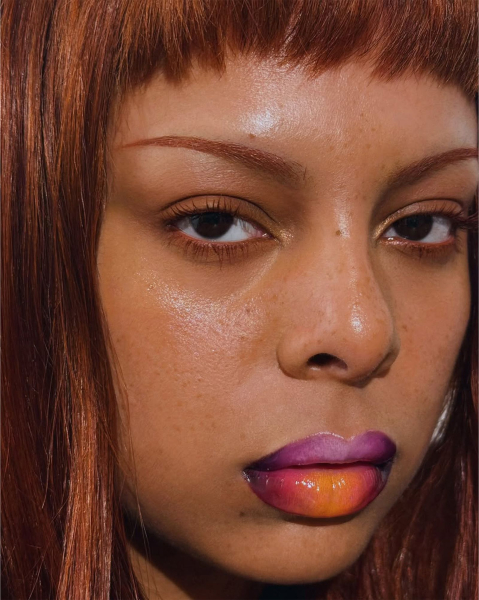 Closeup of a colorful fantasy lip combo.